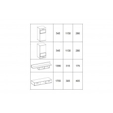 Living Wall Unit BLUES WH01- front: WHITE Laminate / Body: WHITE Laminate		